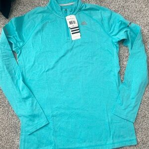 NWT Adidas Aqua Quarter Zip Climalite Running Pullover